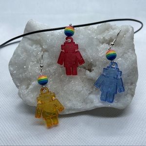 Handmade Robot Earrings and Necklace!
